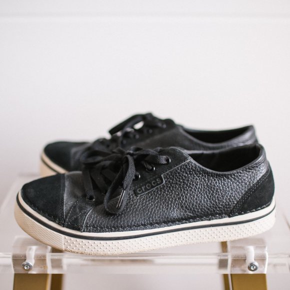 crocs black sneakers